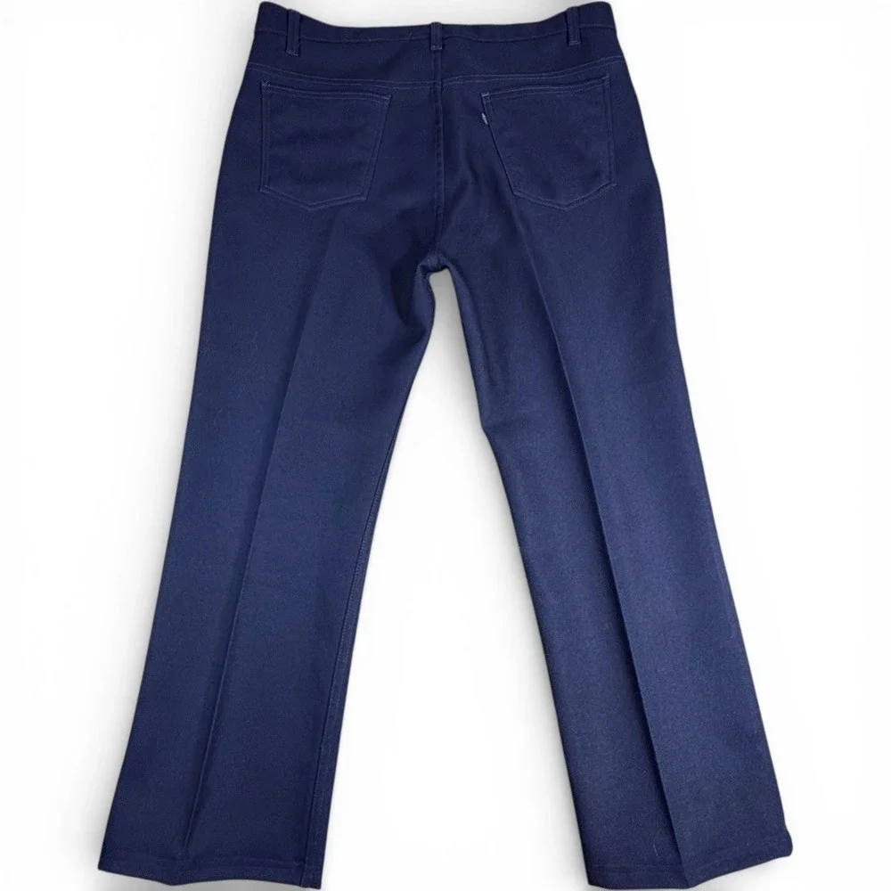 VTG Levis Pants Mens 38x30 (38x28) Navy Dacron 10517 Polyester Sta‎ Prest Hemmed - Picture 7 of 12